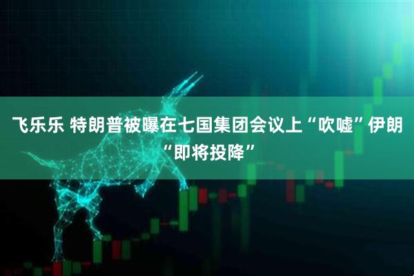 飞乐乐 特朗普被曝在七国集团会议上“吹嘘”伊朗“即将投降”