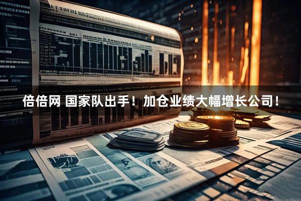倍倍网 国家队出手！加仓业绩大幅增长公司！
