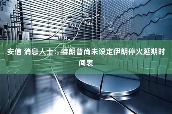 安信 消息人士：特朗普尚未设定伊朗停火延期时间表