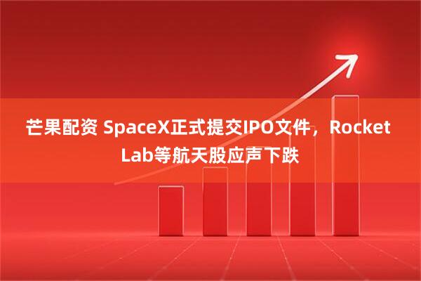 芒果配资 SpaceX正式提交IPO文件，Rocket Lab等航天股应声下跌