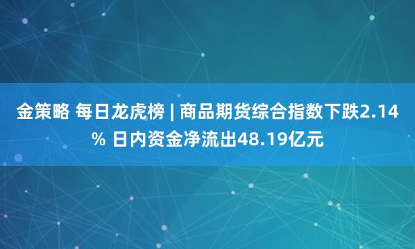 金策略 每日龙虎榜 | 商品期货综合指数下跌2.14% 日内资金净流出48.19亿元