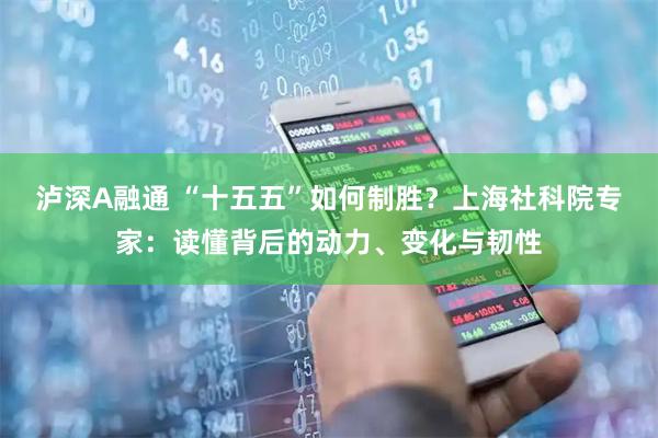 泸深A融通 “十五五”如何制胜？上海社科院专家：读懂背后的动力、变化与韧性