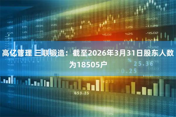 高亿管理 三联锻造：截至2026年3月31日股东人数为18505户